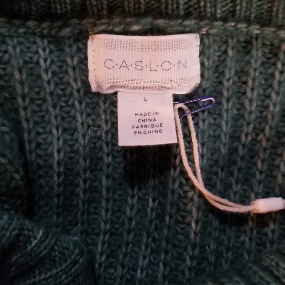 CASLON - Green Knit Cowl Neck Sweater Dress, NWT > Sz L - Picture 5 of 6